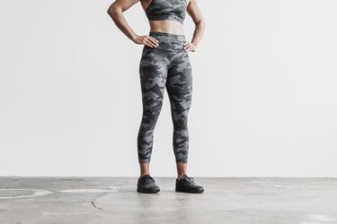Nobull High-Rise 7/8 Plush Heather Women's Tights Dark Grey Camo | Australia (GU5376)
